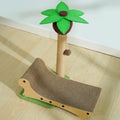 Wooden beach chair design cat climbing frame with scratch board and elevated nest area