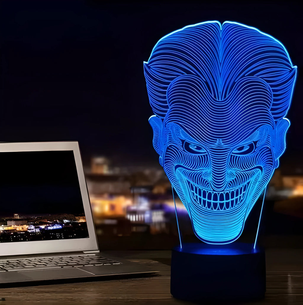 3D LED decorative lamp showing multiple colour options with touch control and remote