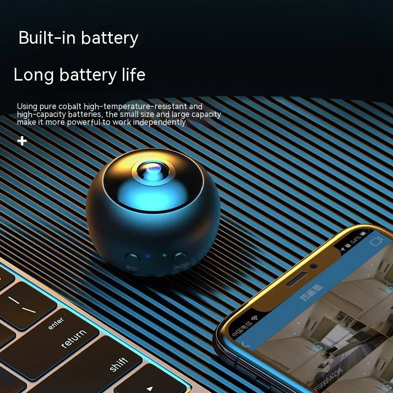 White or black 1080p wireless WIFI security camera with a 3.6° lens on an ABS plastic housing.