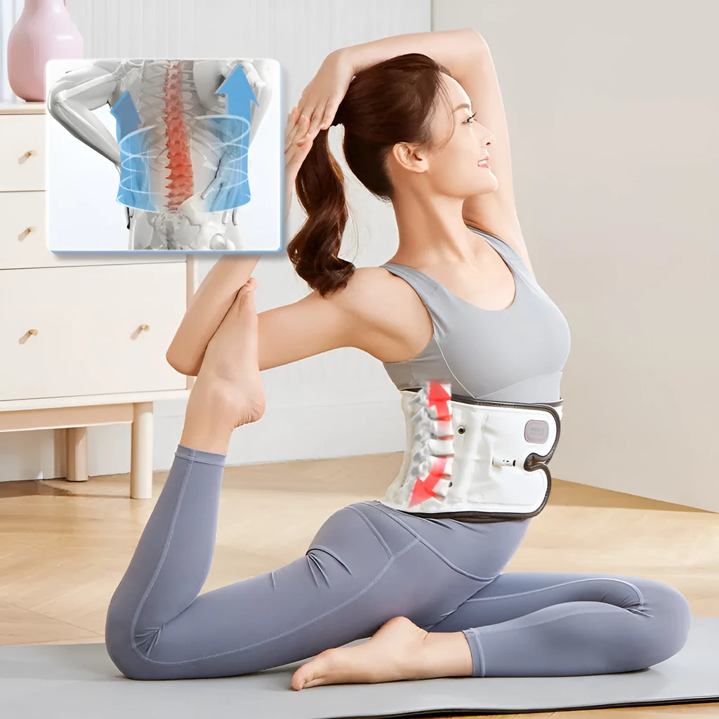 Automatic inflation waist support belt for lumbar disc correction in PU material