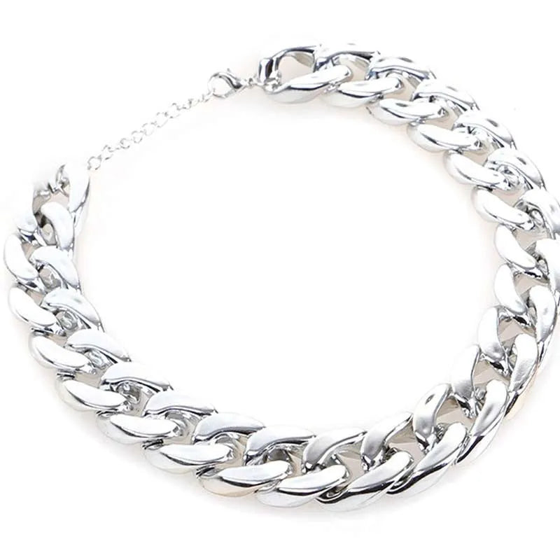 Gold chain buckle dog collar for small to medium pets with adjustable 21-50cm circumference