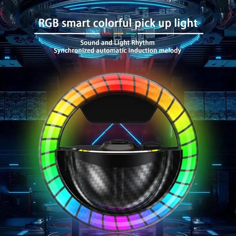 Compact black aromatherapy rhythm lamp with round perfume seat and USB-C cable for light and fragrance diffusion