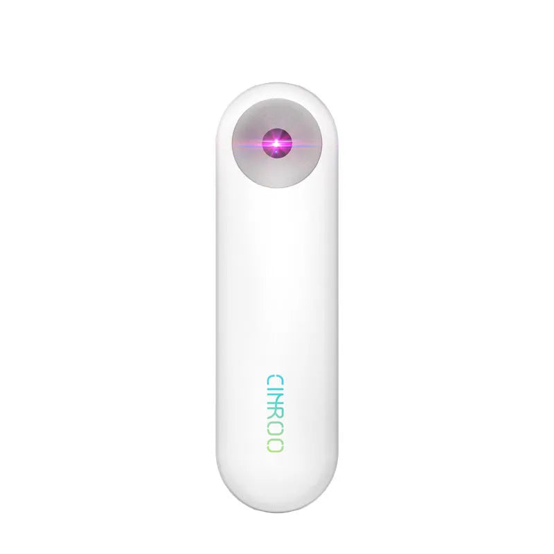 White portable UV sterilizer lamp showing compact 116mm design with disinfection indicator