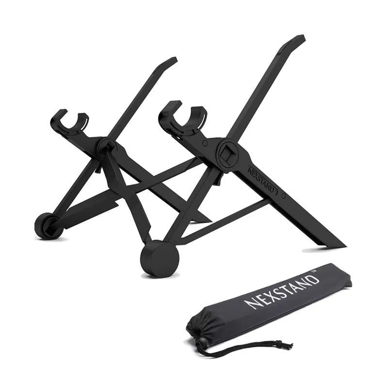Portable folding computer bracket in sagacious black with carrying case and 40cm dimensions