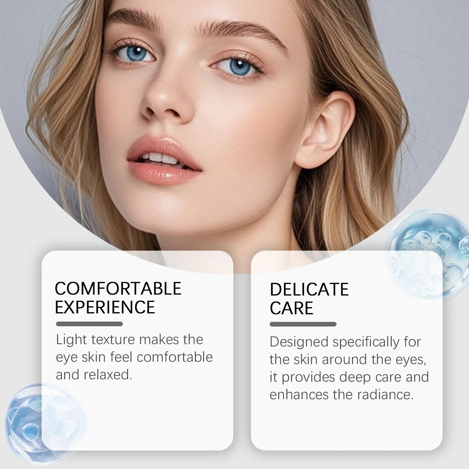 20g moisturising eye cream tube with ceramide EOS and copper tripeptide for eye area skincare
