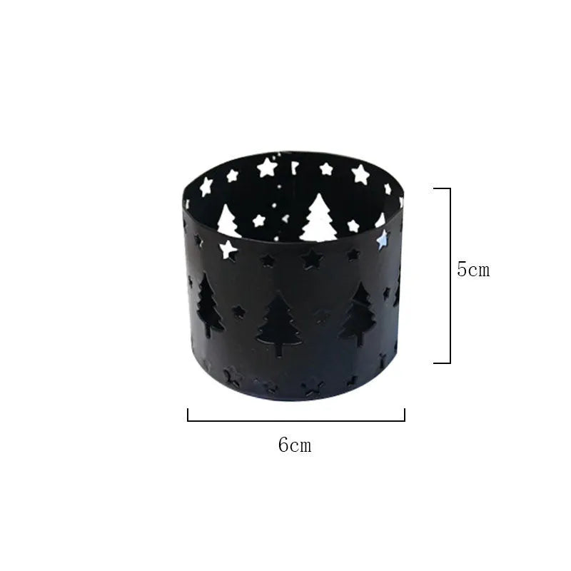 Black iron Christmas deer candlestick holder with elk bracket design