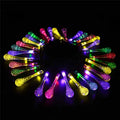 Solar-powered LED outdoor string lights with bubble drop pendants on 6.5 metre cable