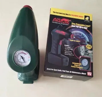 Portable electric car air pump with 12V plug for tyre inflation