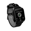 Black smart watch with integrated Bluetooth earphones showing 1.4 inch display with fitness metrics