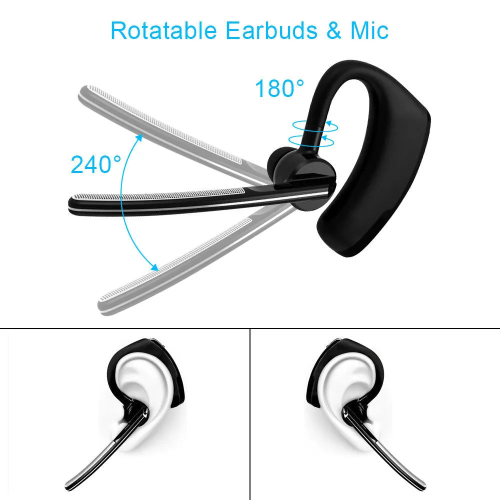 V9 Bluetooth wireless headset with microphone for hands-free calls and music streaming