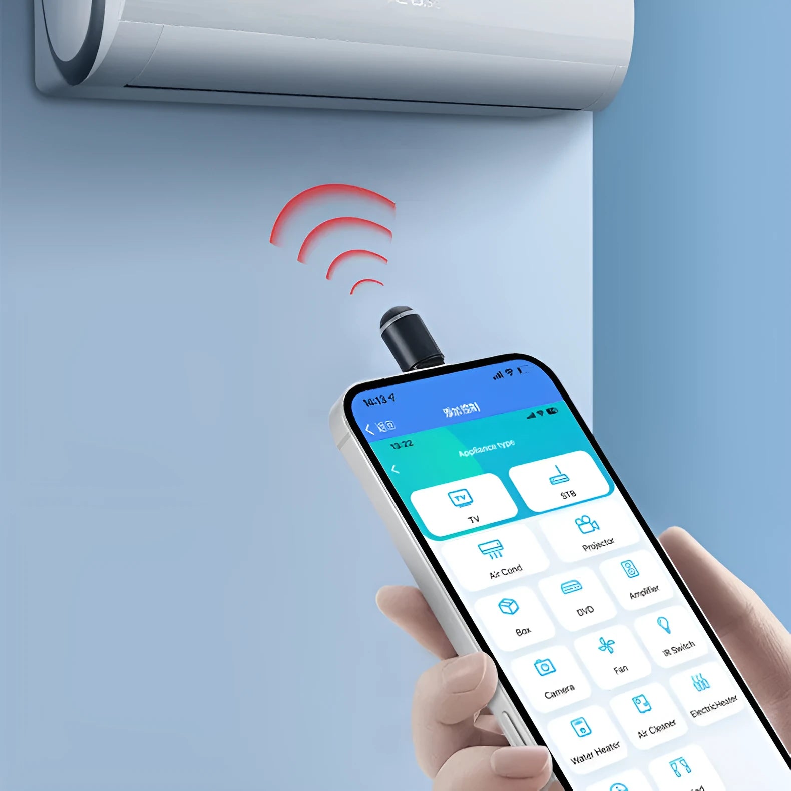 Capsule infrared remote control emitter for smartphones with Lightning, Type-C and Micro-USB interfaces