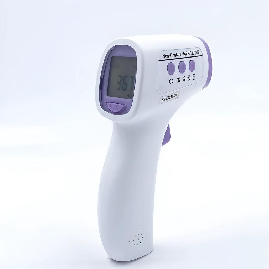 White digital thermometer with non-contact temperature measurement capability