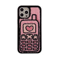 Pink TPU iPhone case with embroidered towel design for multiple models