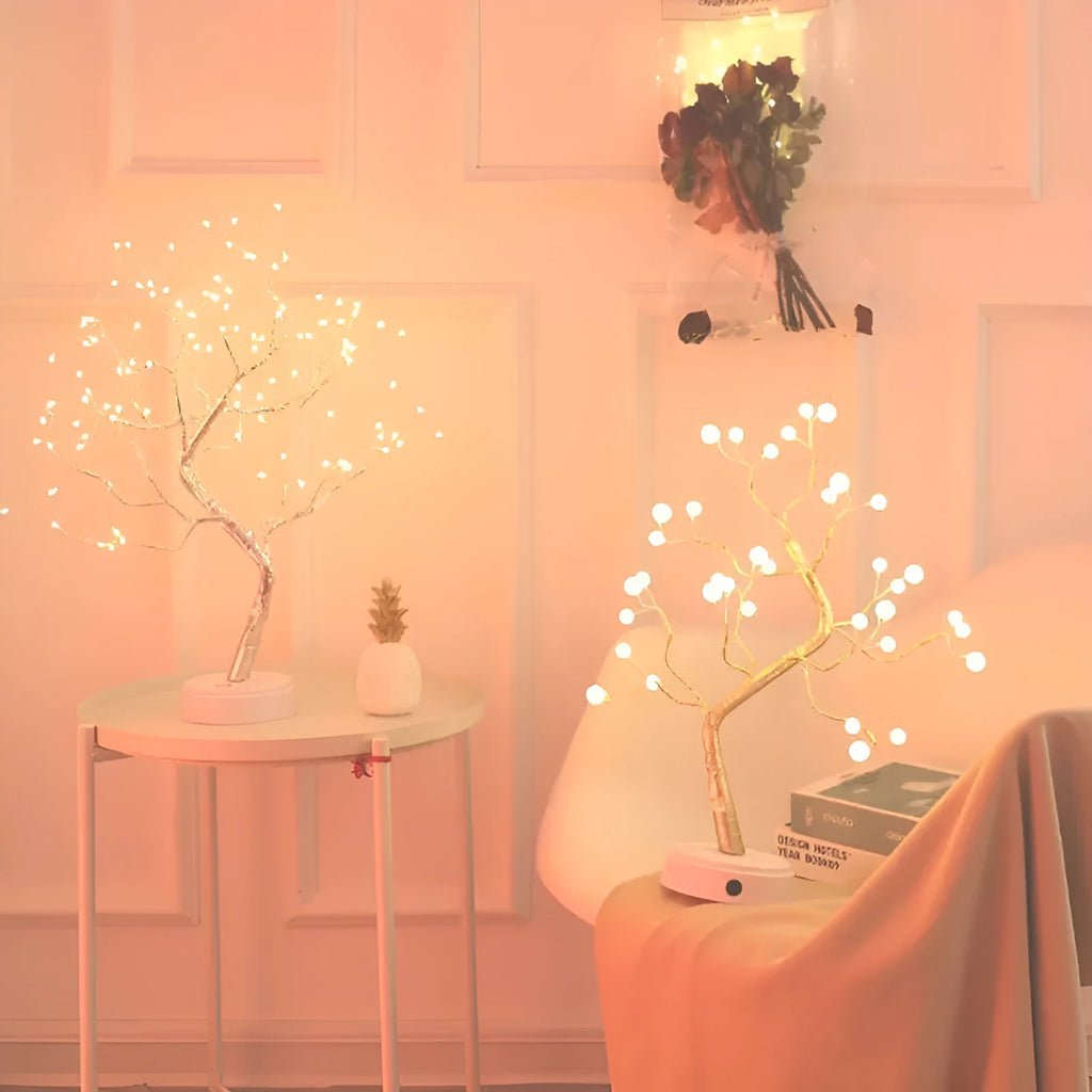 LED Christmas tree touch night light with USB and battery power options for festive decoration