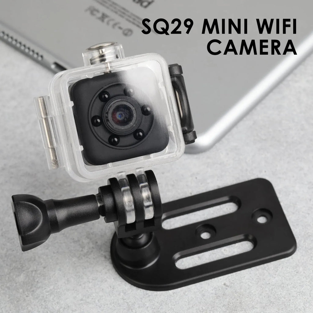 Black sq29 waterproof sports action camera with extended 240 minute battery life