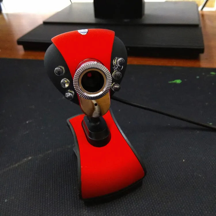 USB computer camera with CMOS sensor in red and black colour