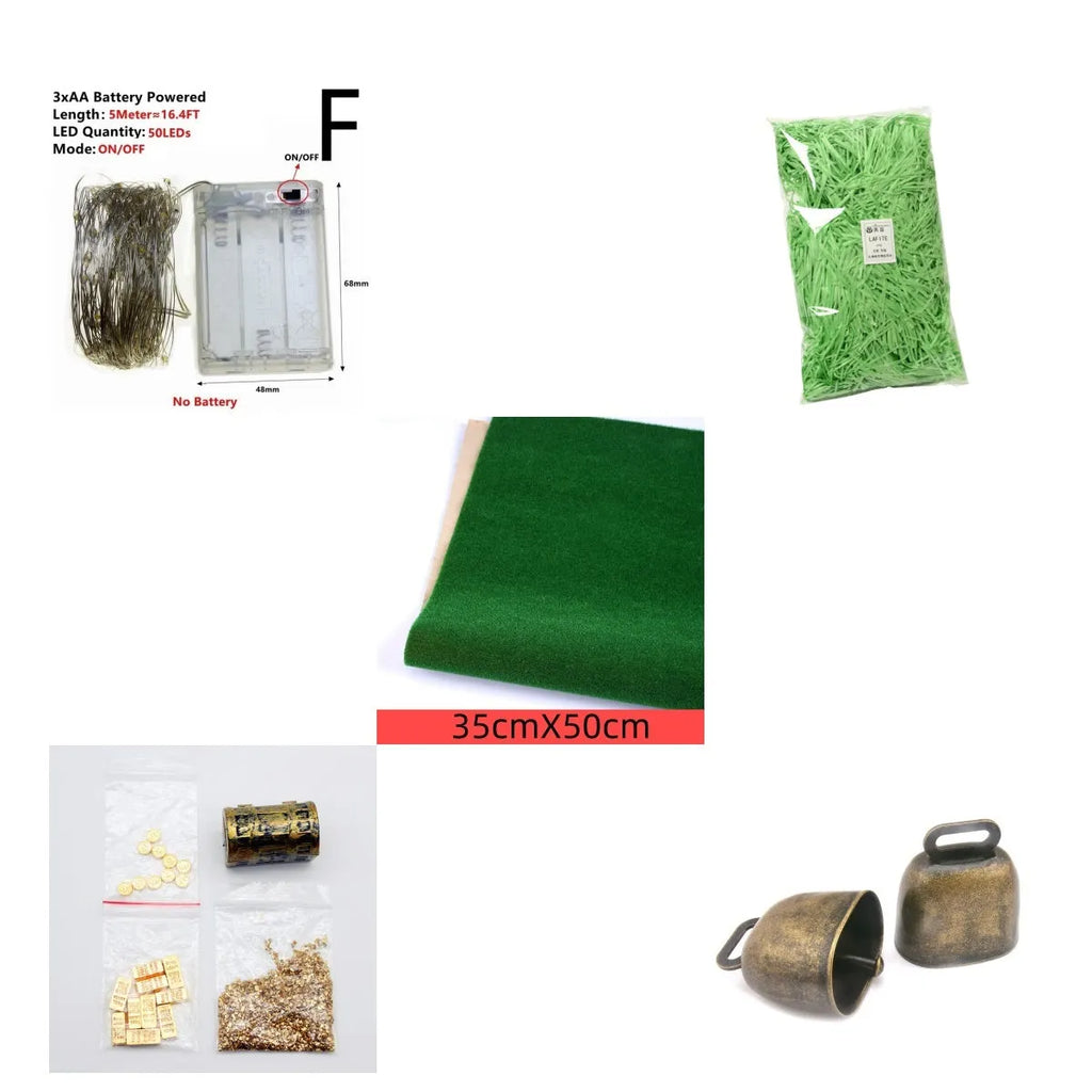 Alloy miniature gold coin treasure box and gold bars for doll house displays