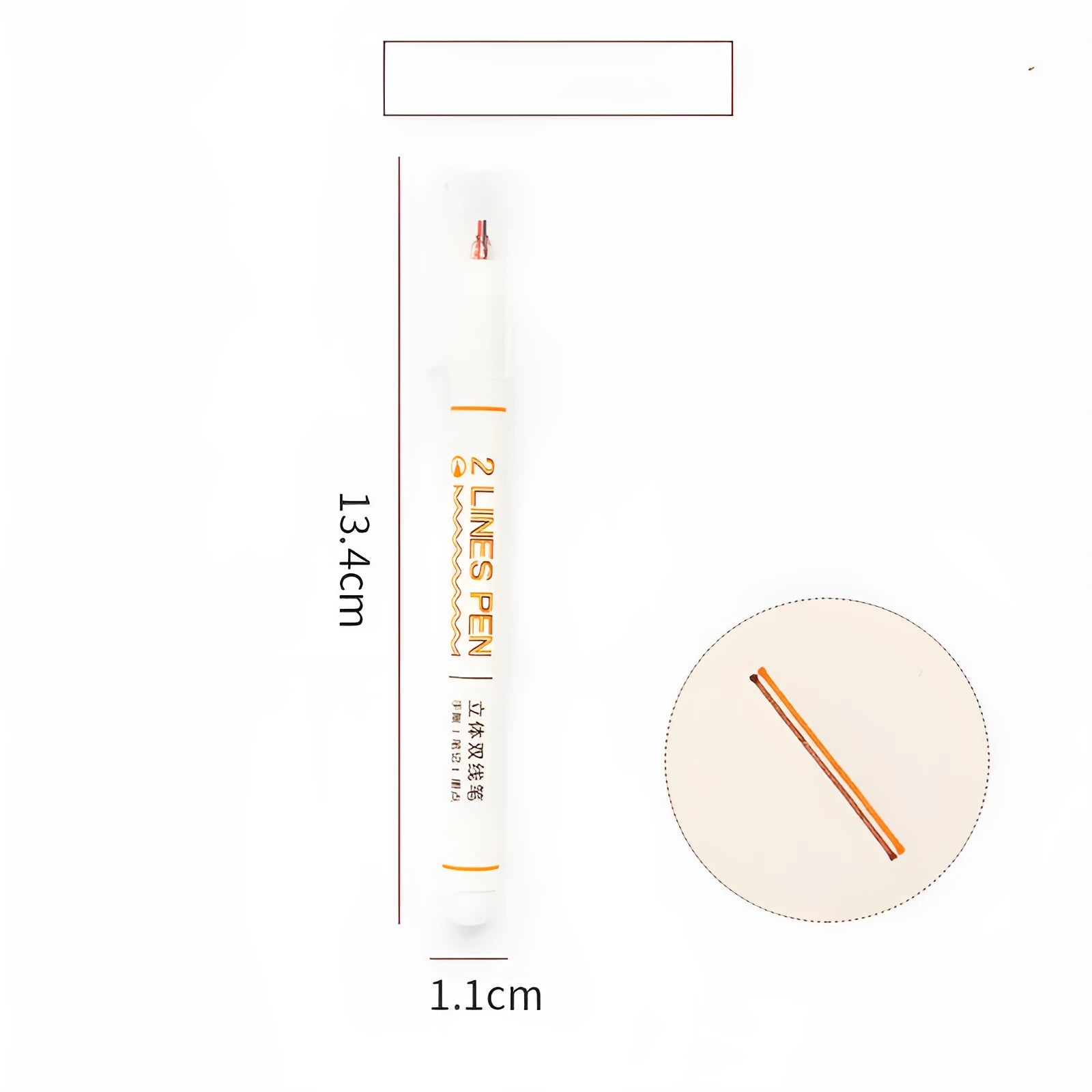 Two-colour student highlighter pen with 0.5mm tip for precise text marking