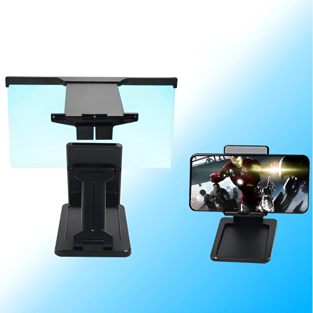 L20 black mobile phone screen magnifier with acrylic lens and separate stand on a table.