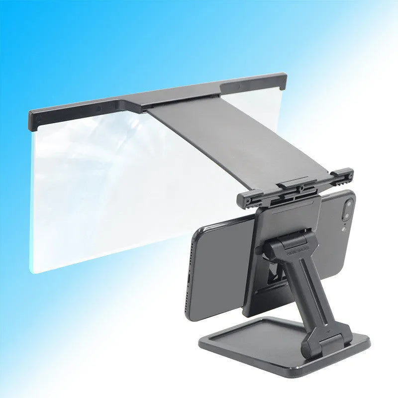 L20 black mobile phone screen magnifier with acrylic lens and separate stand on a table.