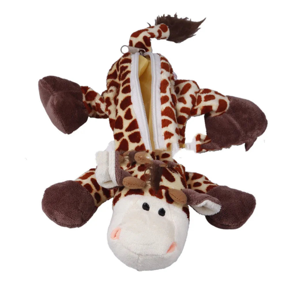 Soft plush Korean cartoon animal pencil case for children with animal designs