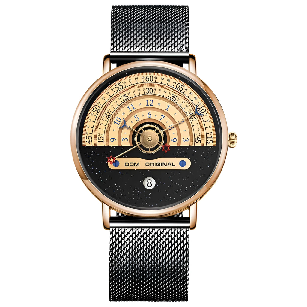 Men's gold and silver sports watch with 40mm dial and stainless steel strap