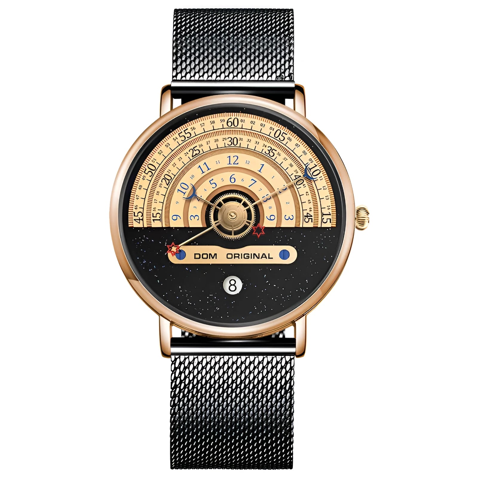 Men's gold and silver sports watch with 40mm dial and stainless steel strap
