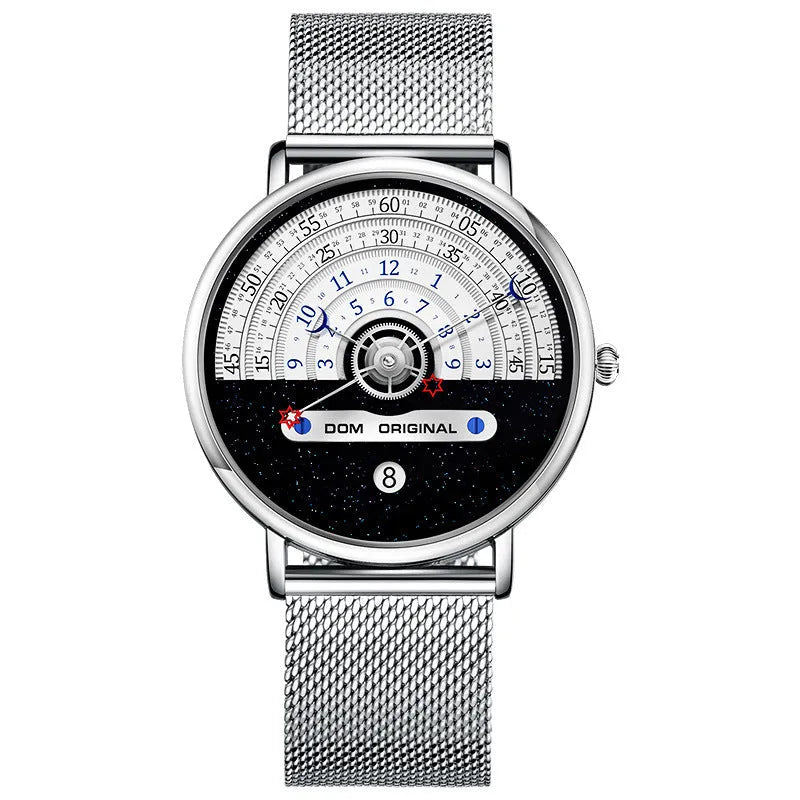 Men's gold and silver sports watch with 40mm dial and stainless steel strap