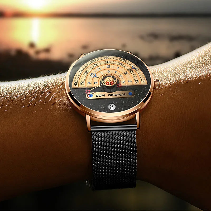 Men's gold and silver sports watch with 40mm dial and stainless steel strap