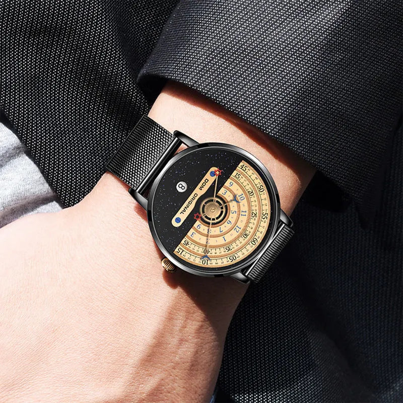 Men's gold and silver sports watch with 40mm dial and stainless steel strap