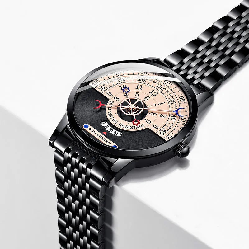 Men's gold and silver sports watch with 40mm dial and stainless steel strap
