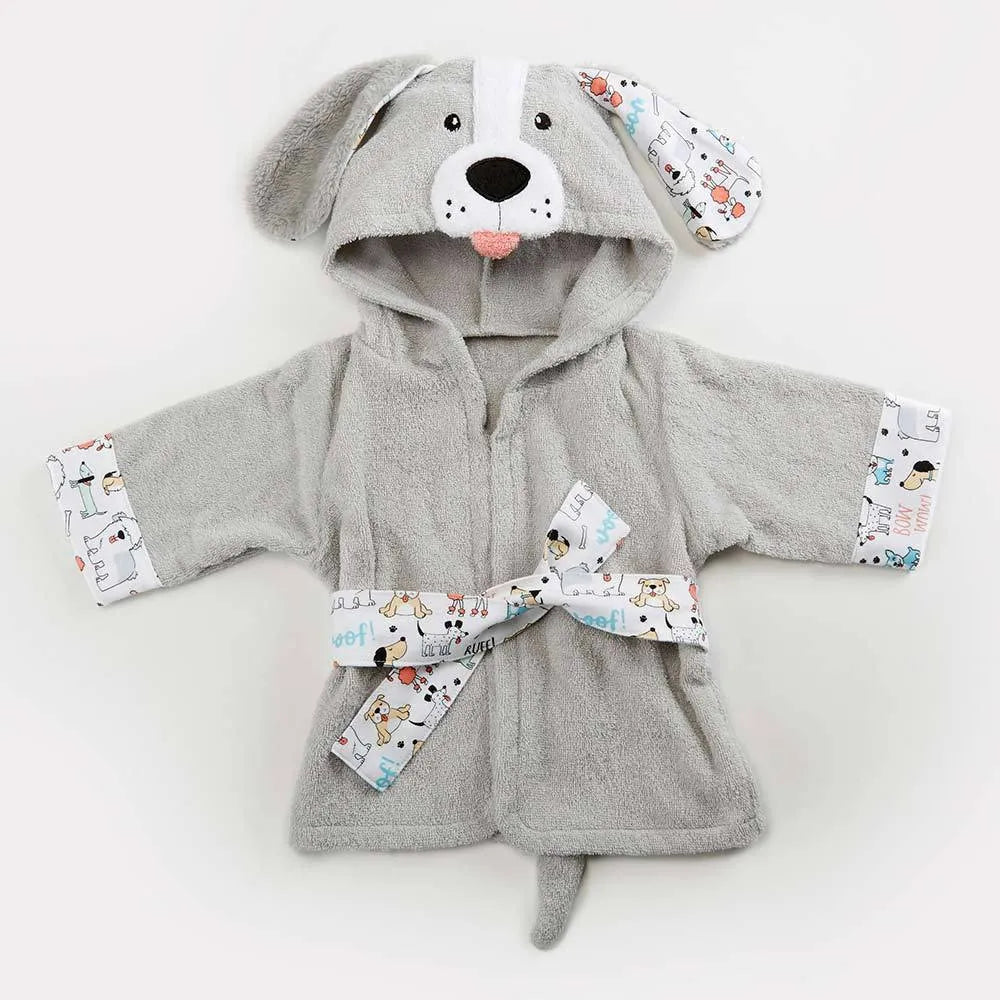 Children's soft cotton hooded animal-shaped bathrobe in panda pattern with hood