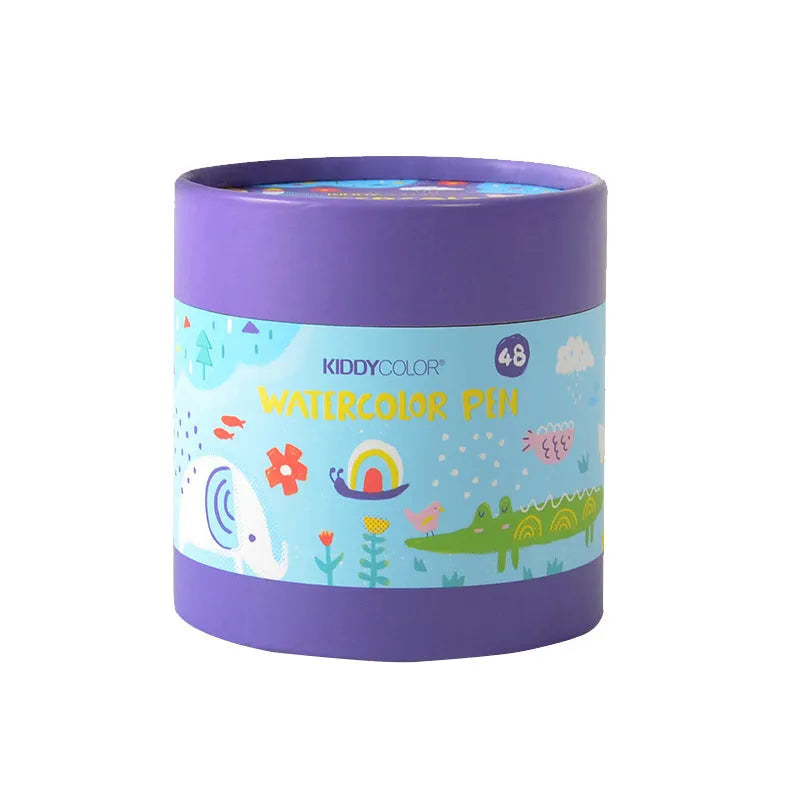 A set of children's washable watercolour pens with large plastic barrels, showing bright colours.
