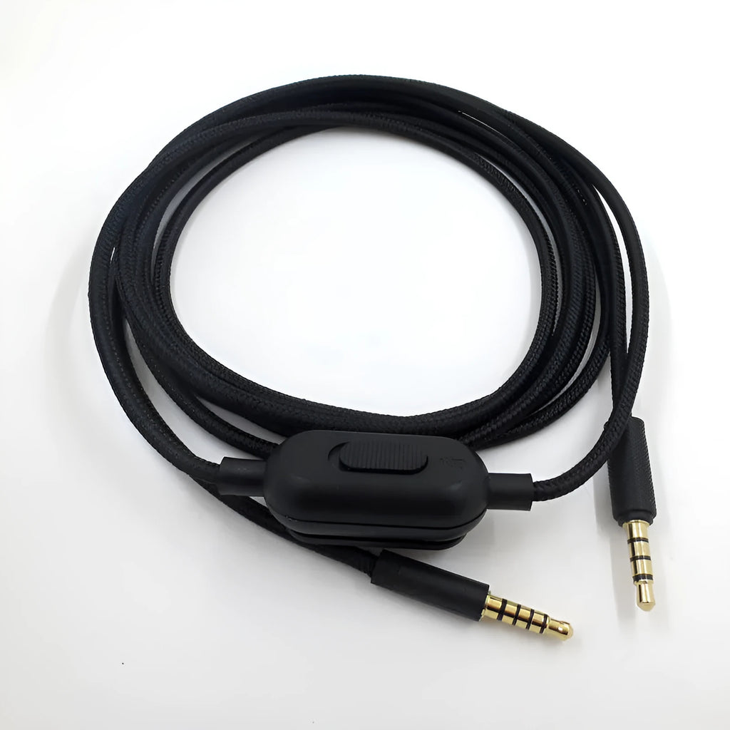 Black universal audio cable with oxygen-free copper construction measuring 1.5 metres