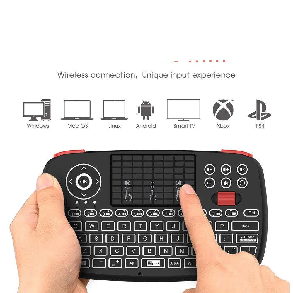 i4 dual mode Bluetooth and 2.4g wireless mini keyboard with multimedia keys in black