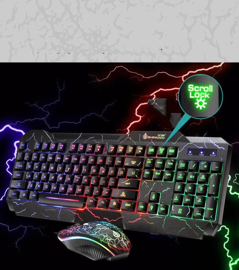 Luminous 4D gaming keyboard and mouse set wired USB backlight 2400dpi optical mouse 1.5m cable