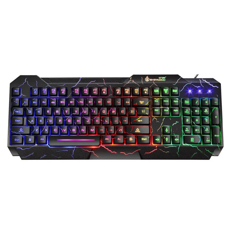 Luminous 4D gaming keyboard and mouse set wired USB backlight 2400dpi optical mouse 1.5m cable