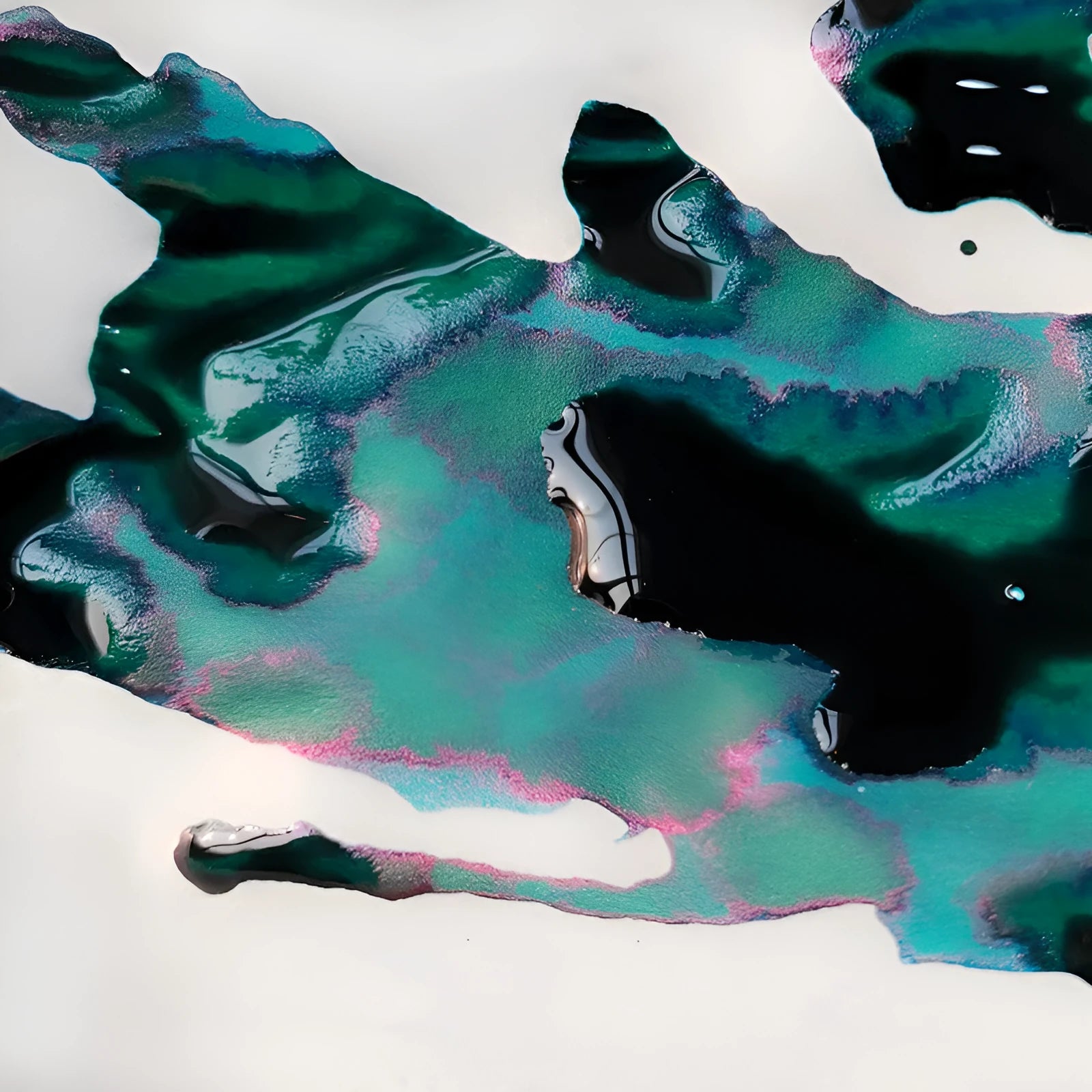 Gradient colour fountain pen ink with gold powder particles in Red Tide and Truffle colours