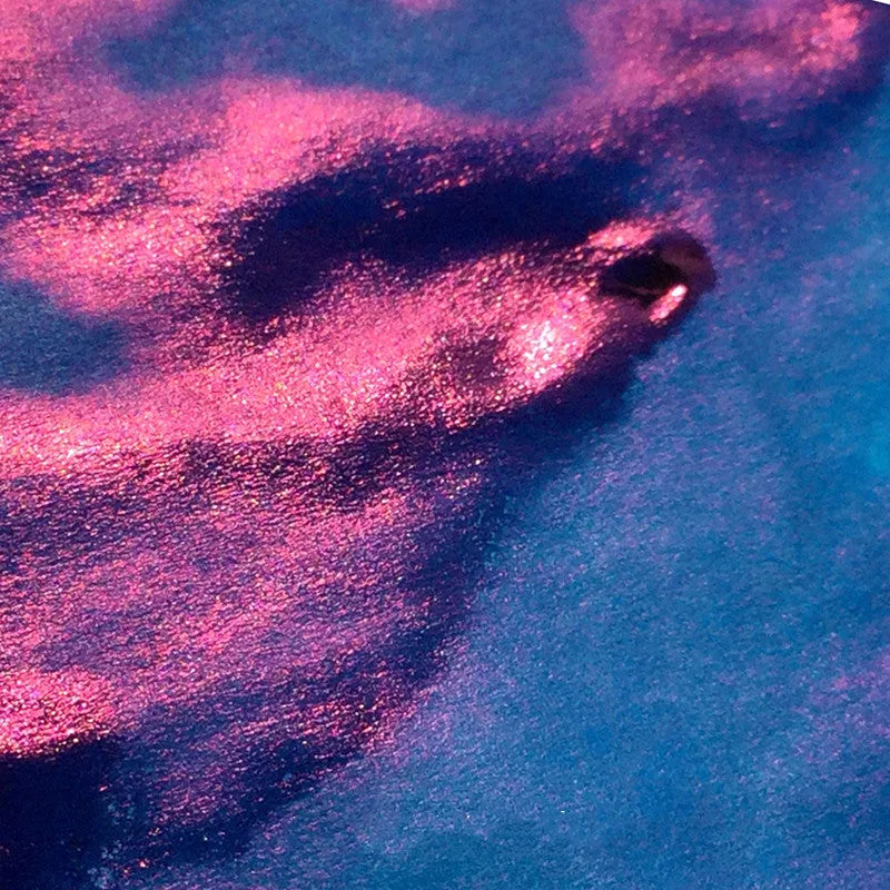 Gradient colour fountain pen ink with gold powder particles in Red Tide and Truffle colours