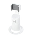 Black smartphone gimbal stabiliser with clip-on mount showing 360-degree rotation capability