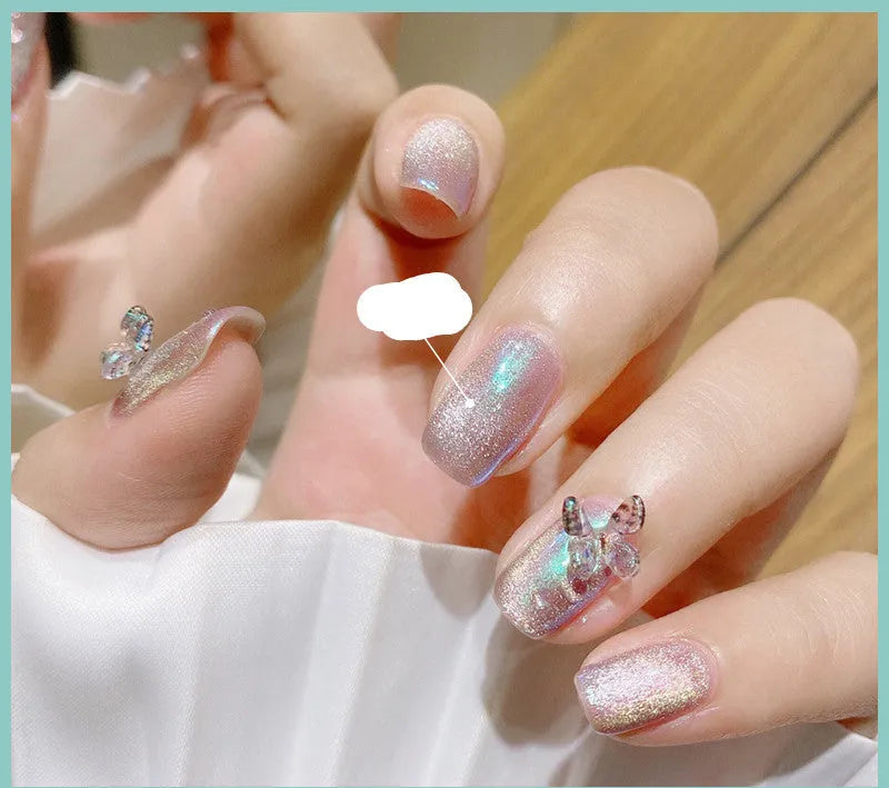 Milk Tea Crystal Stone Cat Eye Nail Polish 10ml bottle with magnetic shimmer effect in multiple colours