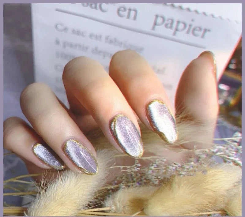 Milk Tea Crystal Stone Cat Eye Nail Polish 10ml bottle with magnetic shimmer effect in multiple colours