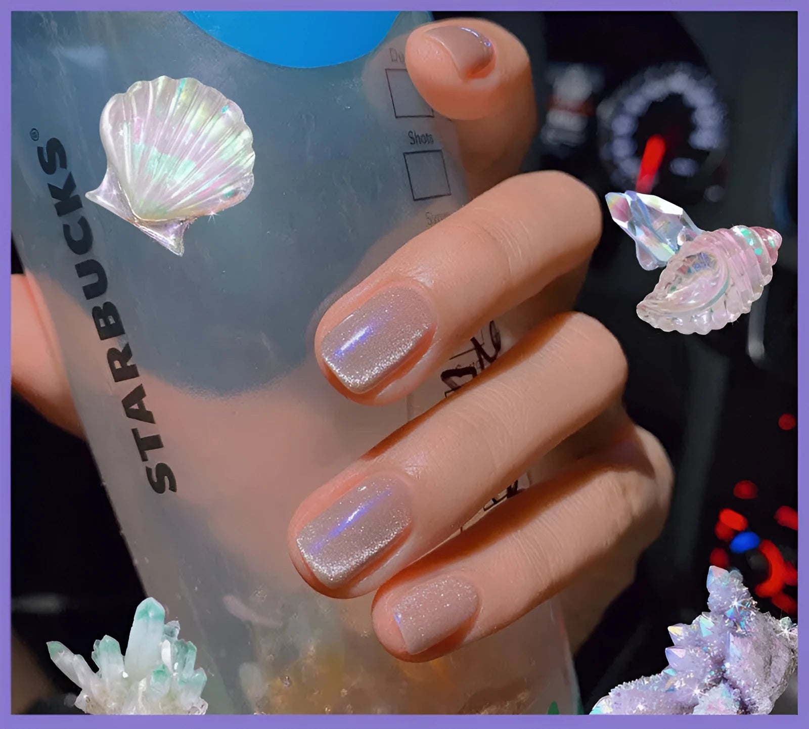 Milk Tea Crystal Stone Cat Eye Nail Polish 10ml bottle with magnetic shimmer effect in multiple colours