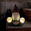 Solar LED resin dwarf doll garden ornament with faceless old man design