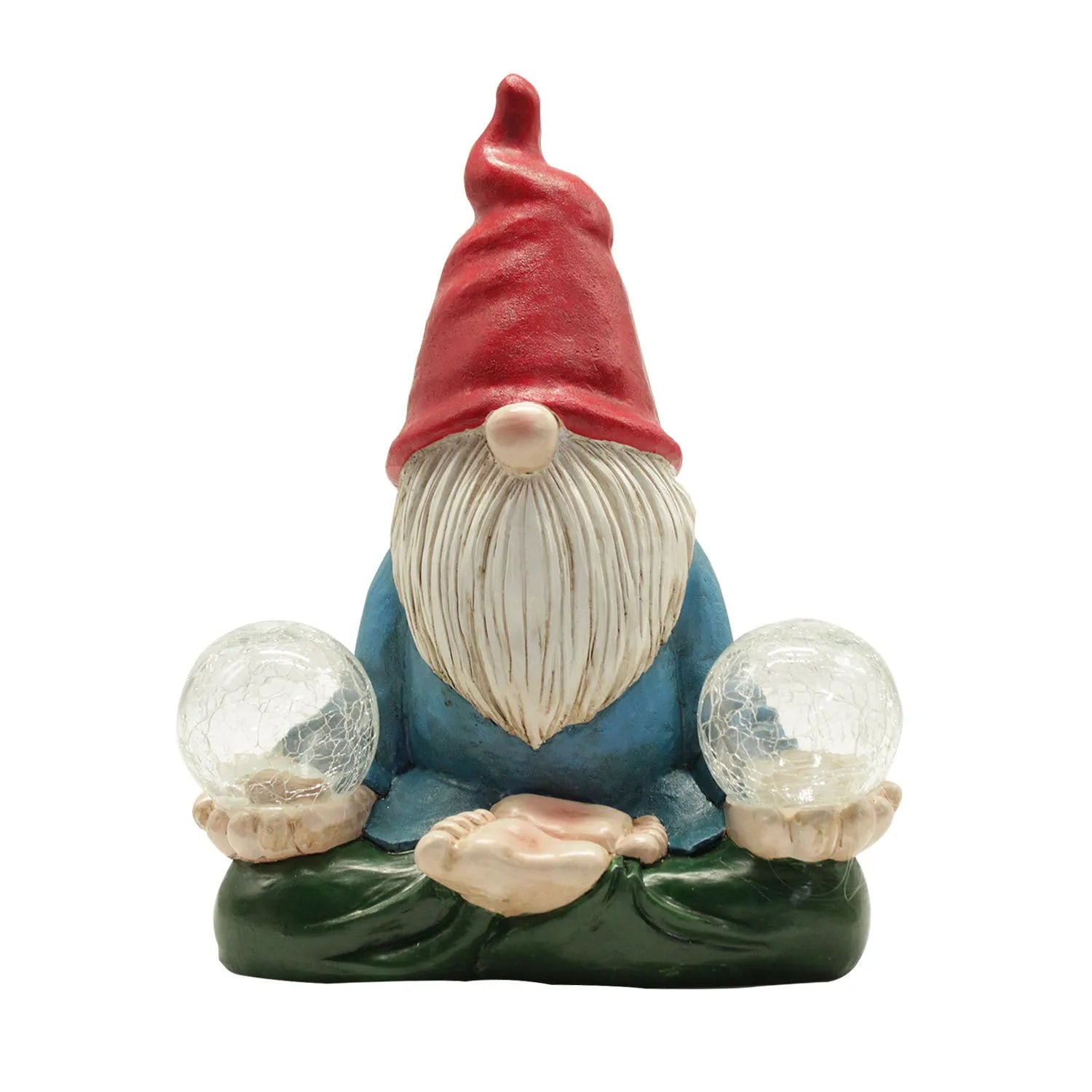 Solar LED resin dwarf doll garden ornament with faceless old man design