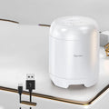 Black or white wireless Bluetooth speaker with card reader slot and compact 90x73x73mm dimensions