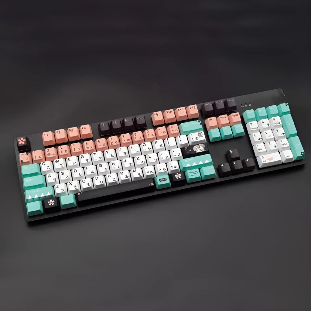 Green wireless mechanical keyboard keycaps with USB interface for Cherry MX switches