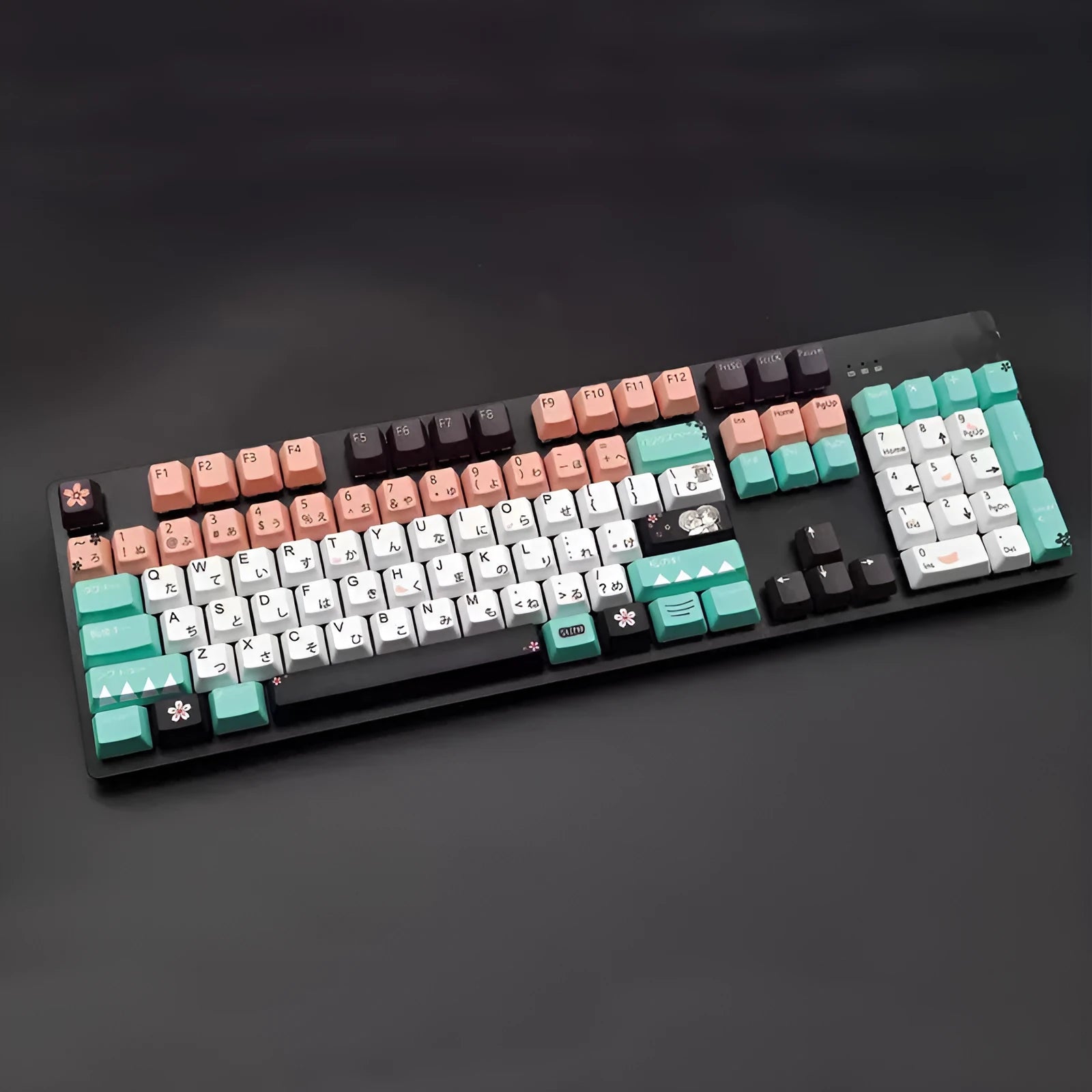 Green wireless mechanical keyboard keycaps with USB interface for Cherry MX switches