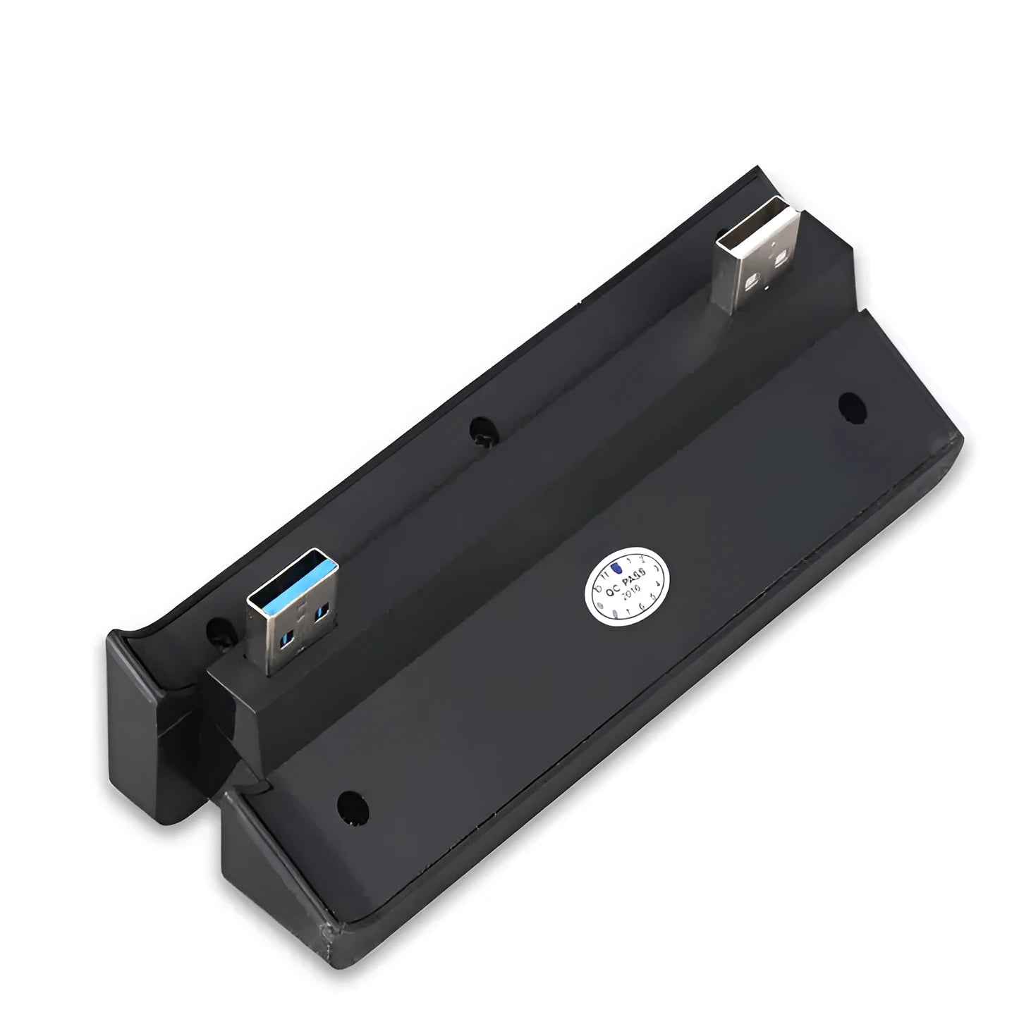 Black PS4 Slim USB hub extender with 2.0 and 3.0 ports for PlayStation 4 console