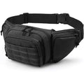 Tactical multifunctional waist bag with adjustable webbing belt in black colour